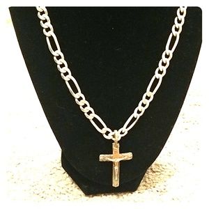 Mens Silver Chain & Crucifix